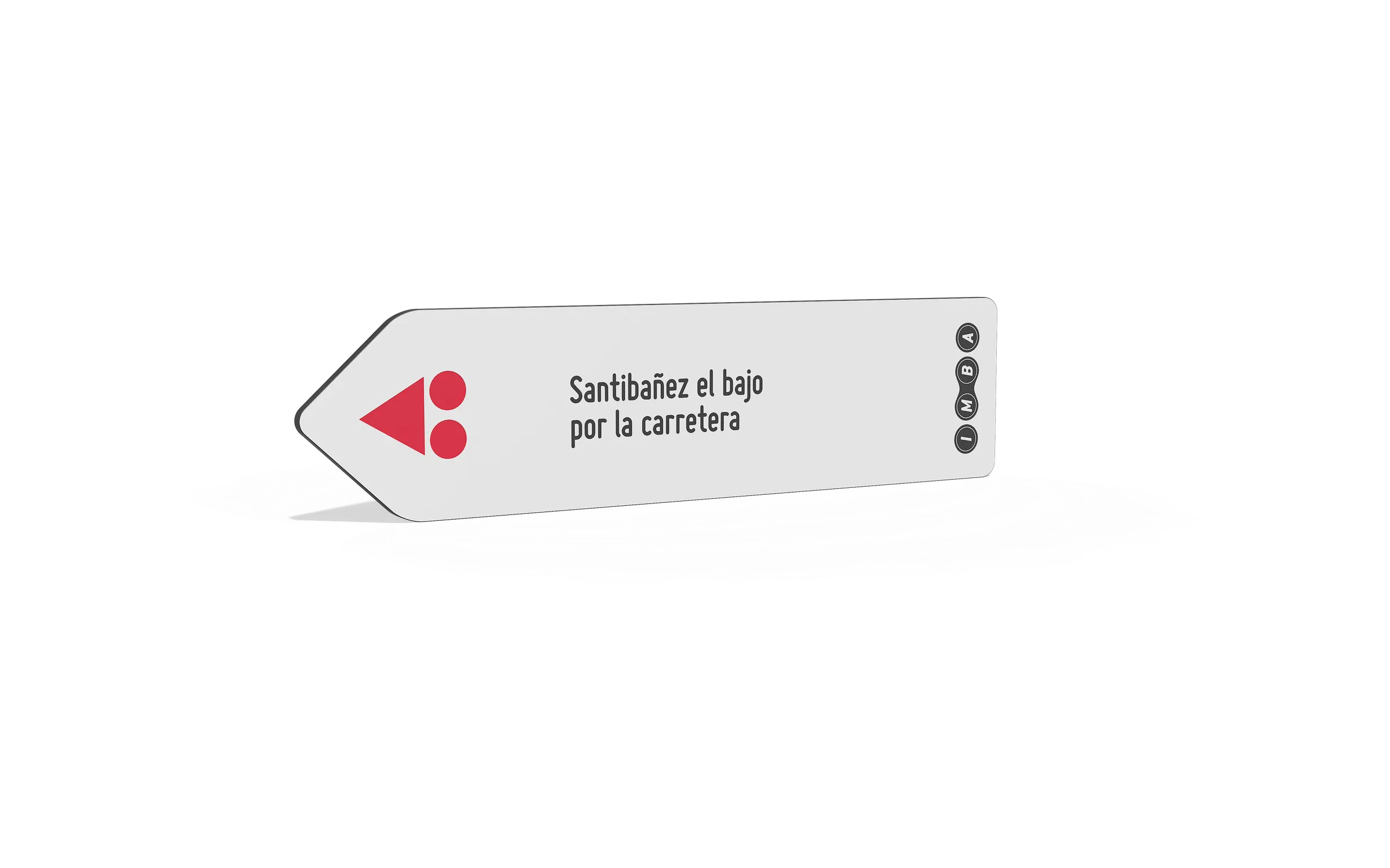 flecha, bandeja de dirección y información IMBA