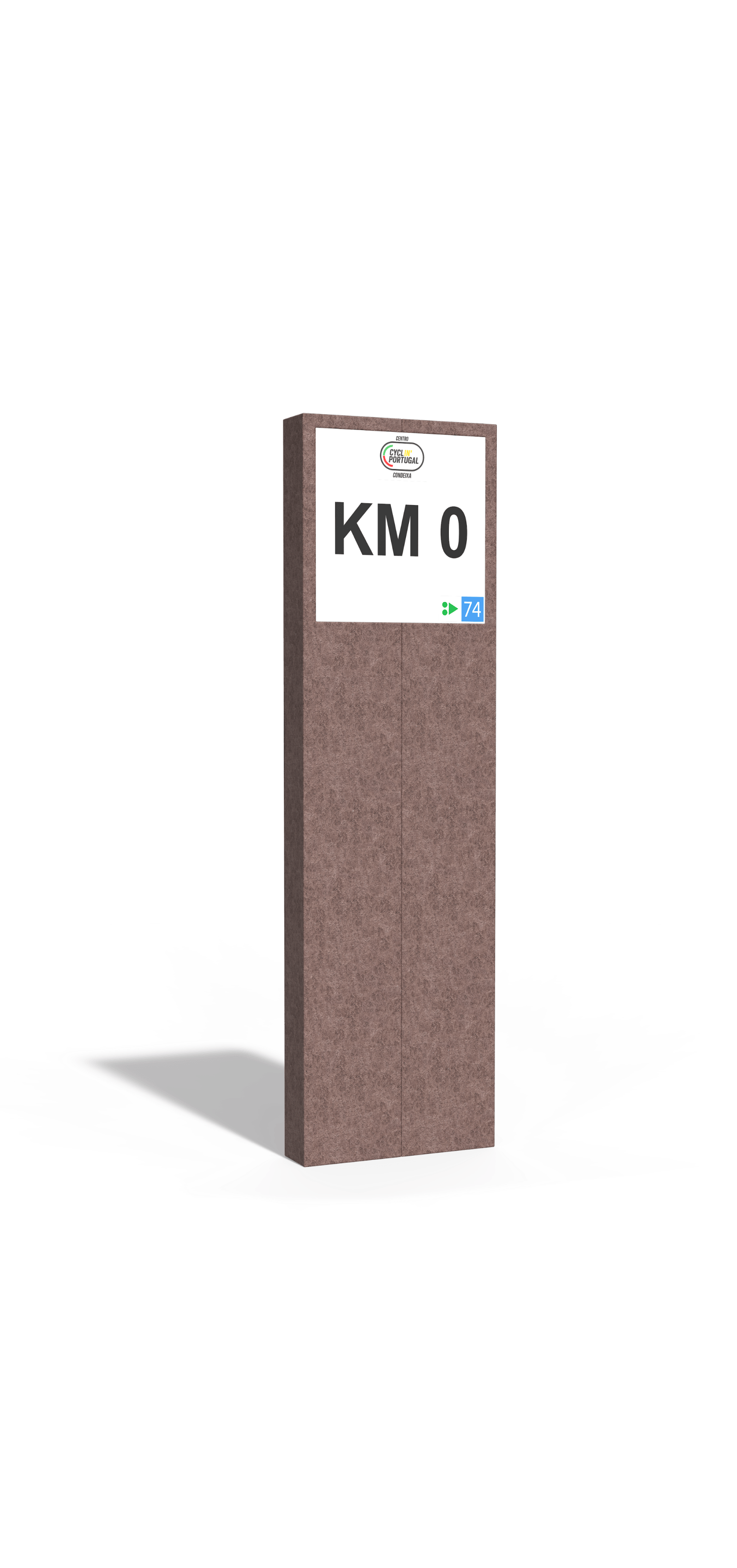Placa Km 0 com suporte Centros Cyclin' Portugal