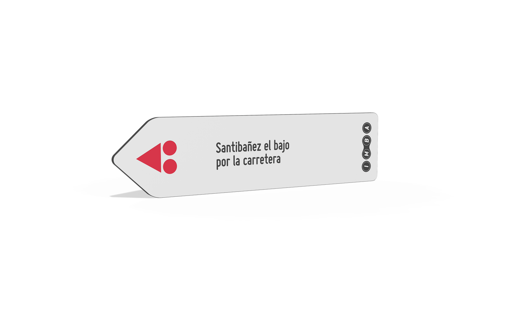 flecha, bandeja de dirección y información IMBA