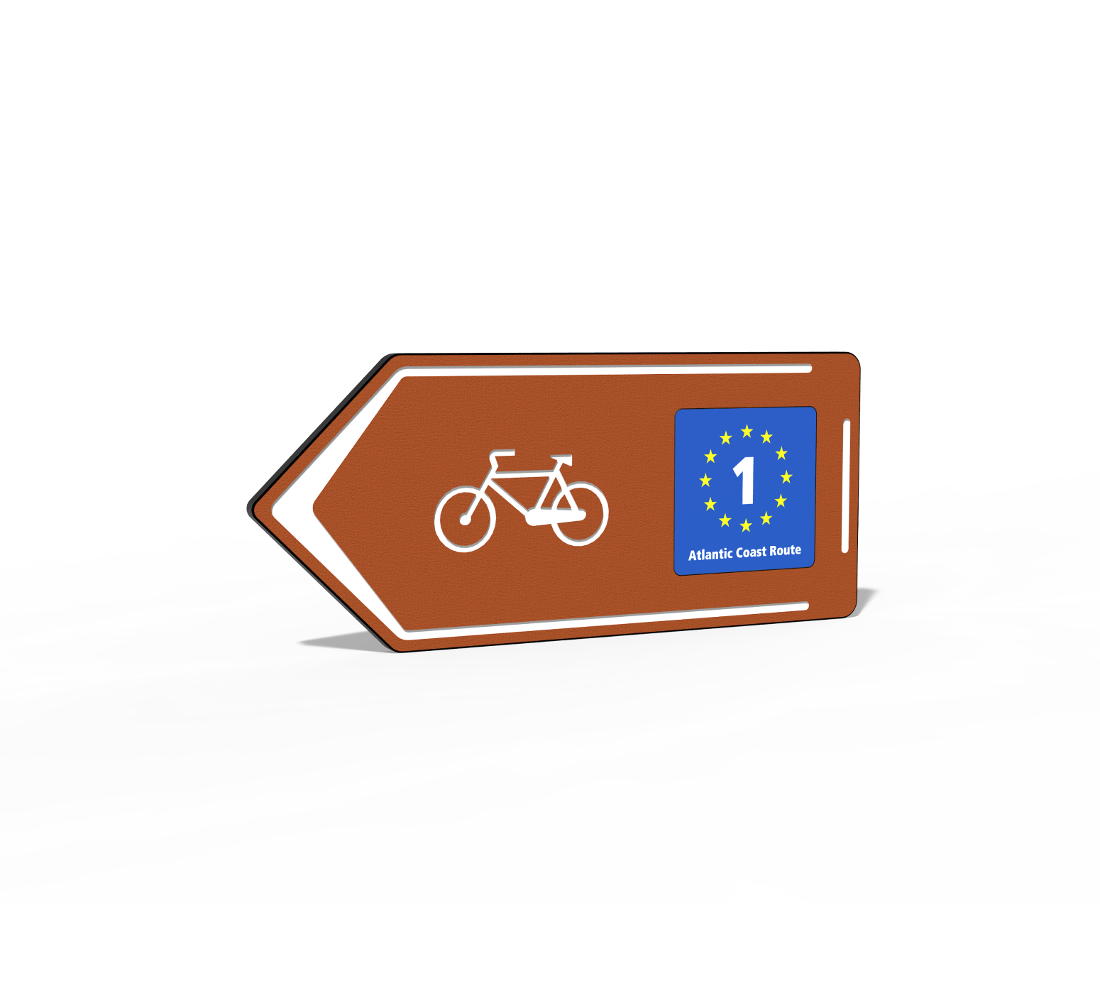 Placa direcional Rotas Cicláveis