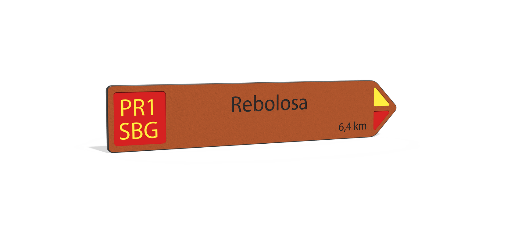 Placa direcional percursos pedestres