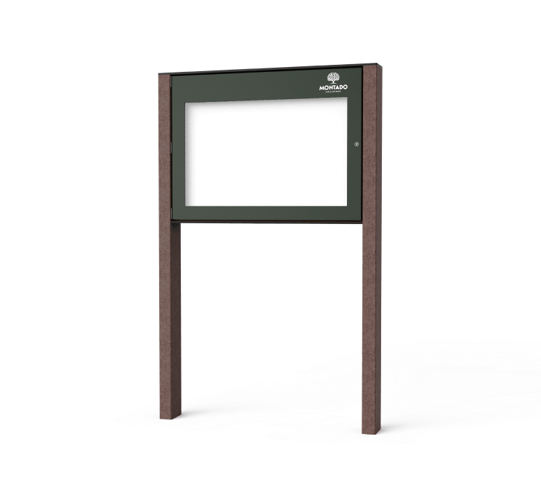 Painel informativo com vitrine